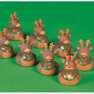 9 Rubber Duck Duckie Ducky CHRISTMAS REINDEER Party Favors