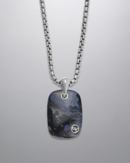 N1WH4 David Yurman Exotic Stone Tablet Necklace, Pietersite, 22L