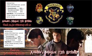 Harry Potter Deathly Hallows Birthday Invitations Favor