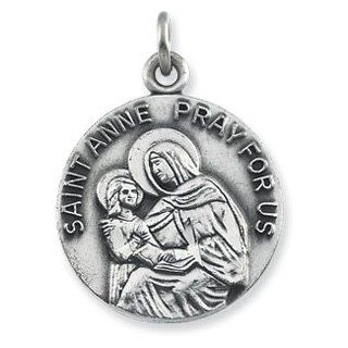 St. Anne Medal With 18.00 Inch Chain Sterling Silver 18.00 mm St. Anne