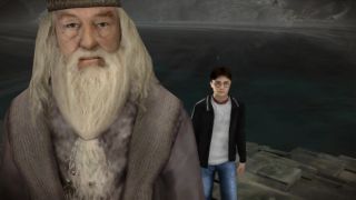 Dumbledore and Harry in Harry Potter and the Half Blood Prince the