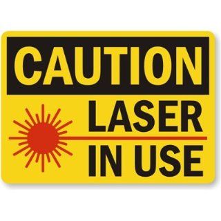   Laser In Use (With Graphic) Sign, 18 x 12 Patio, Lawn & Garden