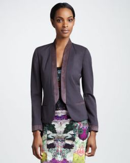 Nicole Miller Shawl Collar Gabardine Jacket   