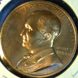 Harry S. Truman US MINT INAUGURATED Commemorative Bronze Medal   Token