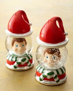 Christmas Elf Snow Globe Salt & Pepper Shakers   
