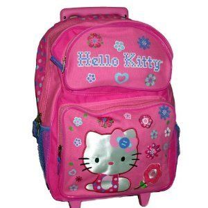 Hello Kitty Pink XLarge 16 Rolling Backpack Flower