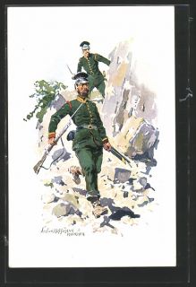 Vint Artist PC Anton Hoffmann München Gendarmerie Im Gebirge 1864