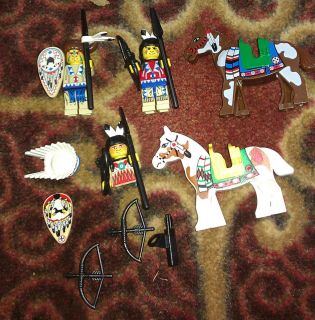 Classic lego minifigures horses indians weapons vintage legos