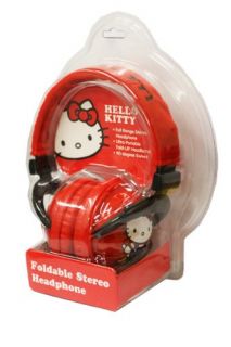 Brand new sealed Hello Kitty Foldable Plush Headphones Red   35009