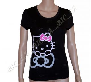 Black Sanrio Hello Kitty Sleepwear Lounge T Shirt Shirt Top Pajamas