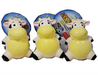 Lot of 3 Hartz Round About Cows Dog Toy with Squeaker