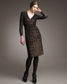 Burberry London Metallic Check Dress   
