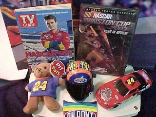 Jeff Gordon TV Guide DVD Helmet 1 32 Car Hood Bear Lot