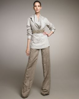 Eileen Fisher Crinkled Chiffon Jacket, Silk Shell & Straight Leg Pants
