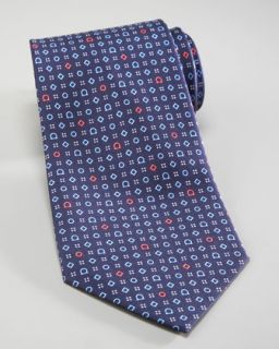 Salvatore Ferragamo Gancini & Shapes Tie, Navy/Blue/Red   Neiman