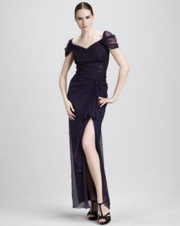 Elegant V Neckline Gown  