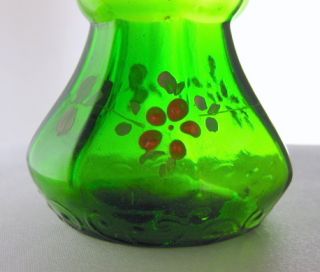 Miniature Green Glass Oil Lamp Acorn P A Plume Atwood Burner American