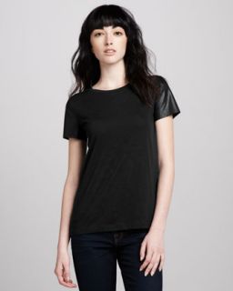 rodiona silk tee black $ 75