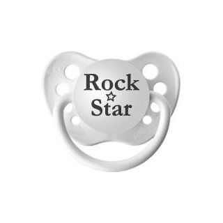 Personalized Pacifiers Rock Star Pacifier in White