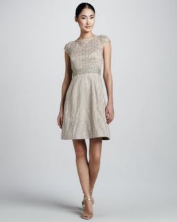 T61YH Kay Unger New York Cocktail Dress with Lace & Sequined Bodice