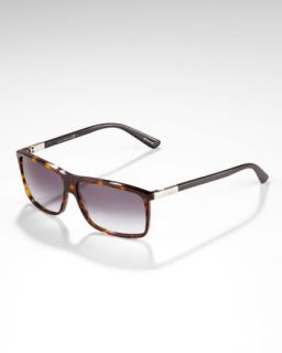 Gucci Diamante Plastic Sunglasses, Black   