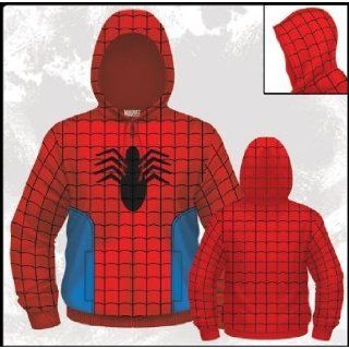 Marvel Comics Spiderman Suit Costume Mens Zip Hoodie