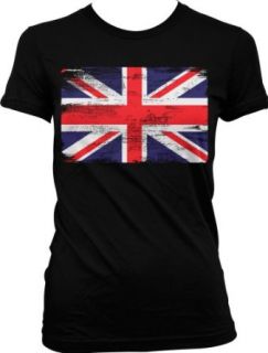 Distressed Faded Great Britian Flag Juniors T shirt, Great