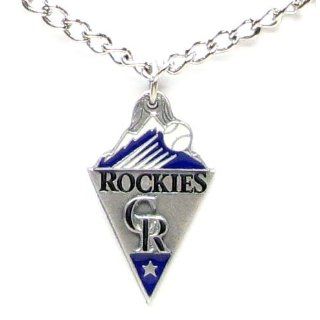 Colorado Rockies Chain Necklace & Enameled Pewter Pendant