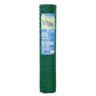 308452B 24 Inch x 25 Foot 1 Inch Mesh PVC Coated Green Poultry