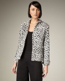 T5K97  Leopard Print Velvet Jacket