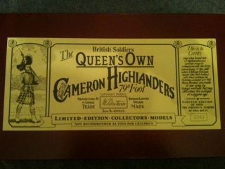 Britains Wbritain Queens Cameron Highlanders Limited Edition 79th