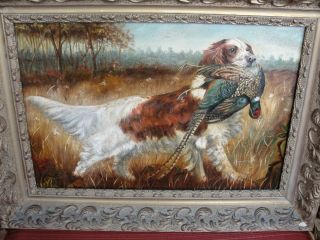  Shaw 19th Century Setter and Pheasant Hunting Scene Hopedale RI
