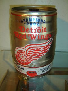 Detroit Red Wings Champions 02 Molson Canadian 5L Keg Beer Can Limited