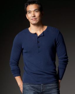 Cashmere Henley, Navy   