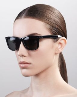 TOMS Eyewear Classic 102 Sunglasses, Black/Green Gray   