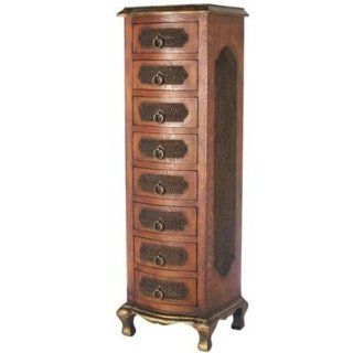 Tall Seagrass Panel Eight Drawer Chest Furniture & Decor