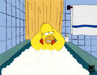The Simpsons Original Prod Cel Homer in The Bath
