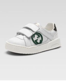 Z0WUC Gucci Rebound Double Strap Sneaker, White/Green