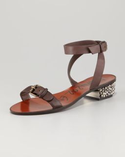 Lanvin Cheville Beaded Heel Sandal   