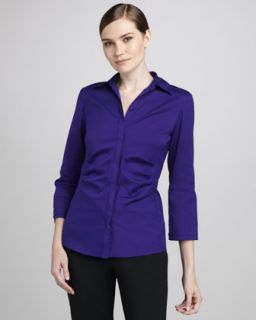 Lafayette 148 New York Leigh Stretch Cotton Blouse   