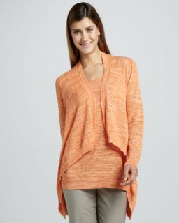lafayette 148 new york high low melange cardigan available in mimosa