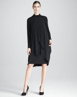 lafayette 148 new york long sleeve turtleneck dress available in black