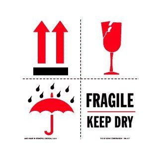 Fragile Keep Dry Label, 6 X 6, ipm 417, 500 Per Roll
