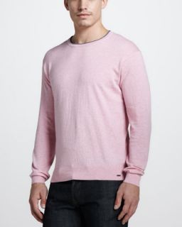 N1XC7 Zegna Sport Cotton Cashmere Crewneck Sweater, Pink