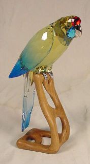 Swarovski Crystal Green Rosella Jonquil Bird Figurine #901601 NIB