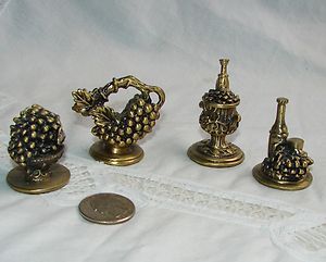 Set of 4 Wine Theme Photo or PLACE CARD HOLDERS Heavy Antiqued