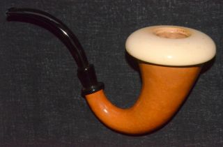 Hilson Gubbels Giant Calabash Pipe w Meerschaum Insert Mint incl Stand