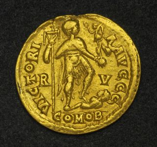 Western Roman Empire Honorius 402 406 Ad Gold Solidus Coin R