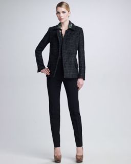 Piazza Sempione Slim Tweed Jacket, Leopard Print Blouse & Marion