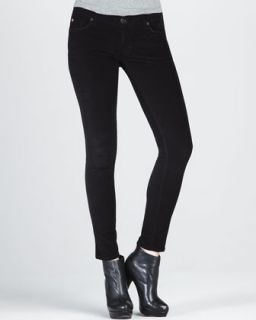 T58XJ Hudson Krista Black Velvet Super Skinny Jeans